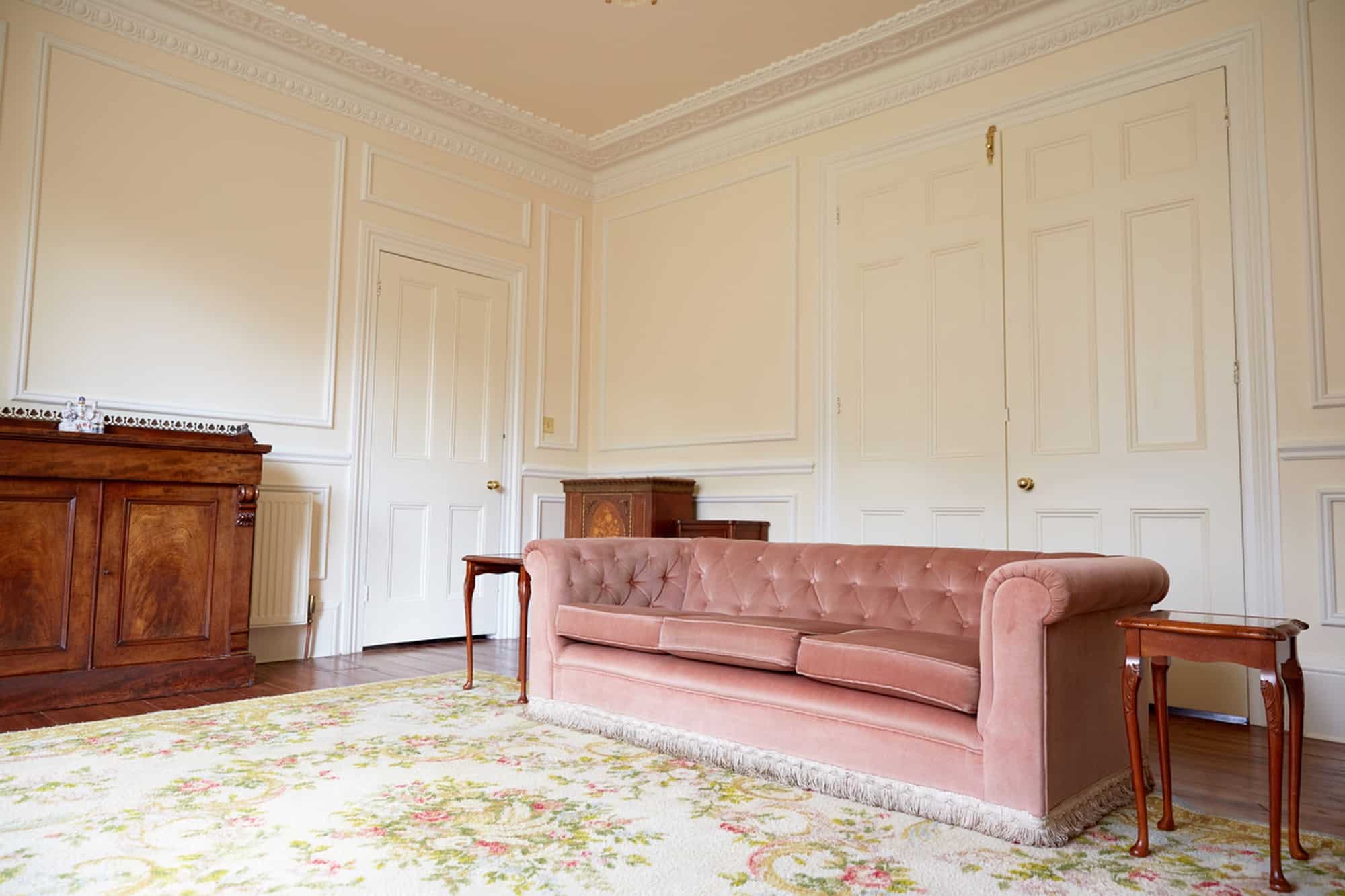 Burrage House SE18 - A retro home with original 80's interiors including floral and patterned wallpapers and colourful carpets - The Location Guys