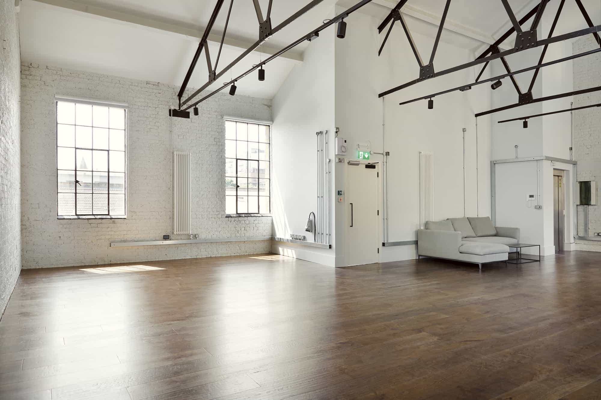 Springfield E8 - A contemporary lifestyle space with kitchen and minimal furnishings. Suitable for furniture and fashion photoshoots and filming - The Location Guys